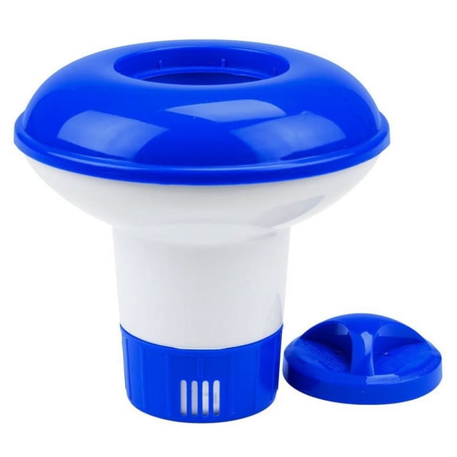 1pcs Swimming Pool Bromine Dispenser Strong Floating Chlorine Dispenser for Indoor & Outdoor Swimming Pools Floating Mini Tablet Spa Chemical Dispenser 5” Diameter