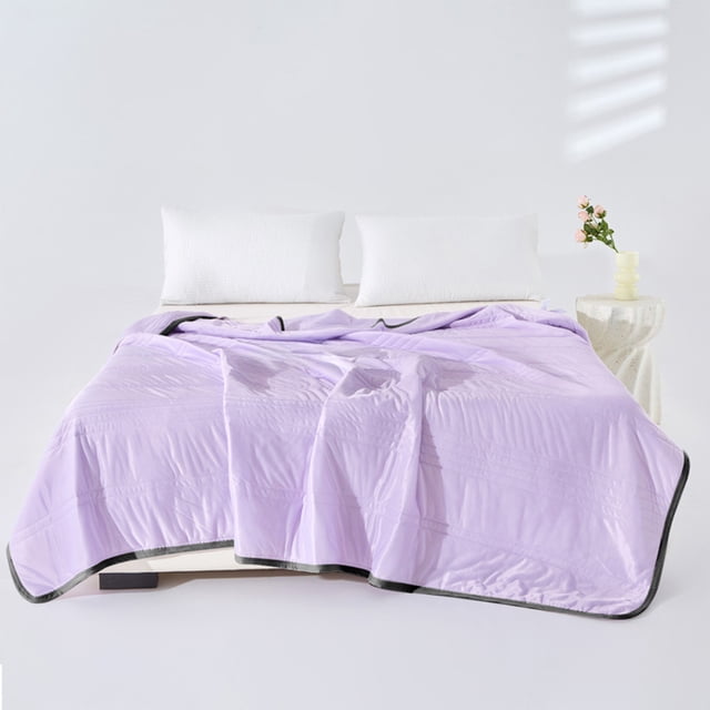 Courtepointe d'Été en Polyester avec Bordure en Dentelle - Couvre-Lit de Climatisation Léger Lavable 100x70cm Multicolore