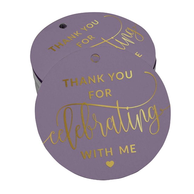 Inkdotpot Gold Foil Paper Hang Tags Thank You For Celebrating With Me Birthday Favor Tags 100 Pieces