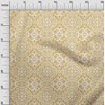 thumbnail image 3 of oneOone Cotton Silk Yellow Fabric Asian Block Floral Craft Projects Decor Fabric Printed By The Yard 42 Inch Wide, 3 of 4