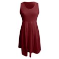thumbnail image 3 of B91xZ Womens 2024 Robes Maxi Fendues Sans Manches Robe de Plage d'Été avec Poches, S de Vin, 3 of 5