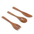 thumbnail image 3 of Straight Handle Cutlery, High Hardness Smoothly Safe Usage Wooden Knife Fork Spoon Set  For Lunch Dinner, 3 of 8