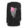 thumbnail image 4 of Jsaierl T-Shirts Cancer du Sein pour Femmes Hiver Longs Hauts en Polaire Duveteuse Mode Graphique Blouses Chaudes Manches Longues Col Rond Pull avec Poches, 4 of 4