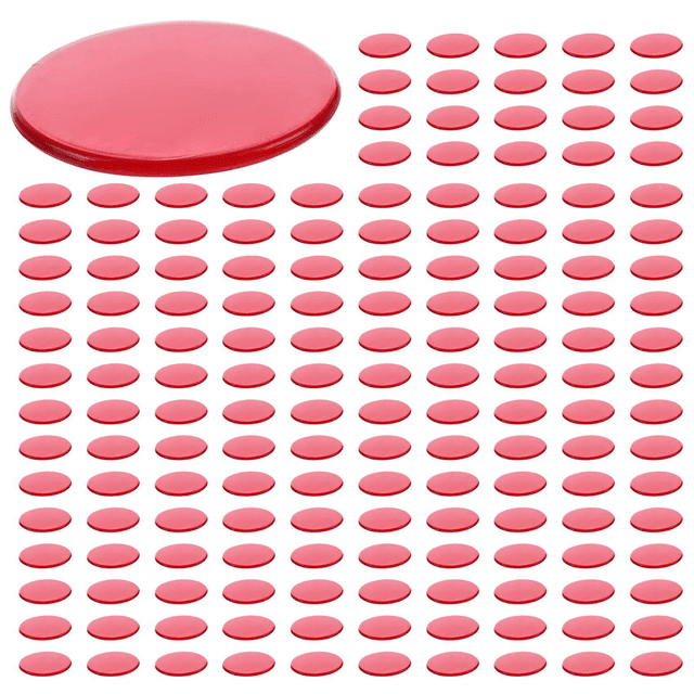 300 Pcs Chips Bingo en Plastique Transparent Rouge 1.9cm