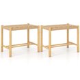 thumbnail image 1 of Gymax 18'' Dining Stool Set of 2 Backless w/ Rubber Wood Frame Woven Paper Seat Kitchen, 1 of 8