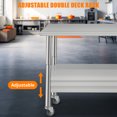 thumbnail image 3 of Stainless Steel Table for Prep & Work 36x24 Inches with Backsplash, Heavy Duty Commercial Laundry Room Table with Side Hooks & Adjustable Undershelf for Hotel, Outdoor, 3 of 30