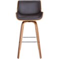 thumbnail image 3 of Allora 26" Faux Leather Swivel Counter Stool in Brown, 3 of 9