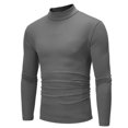 thumbnail image 2 of Winter Warm Men Mock Neck Basic Plain T-Shirt Blouse Pullover Long Sleeve Top, 2 of 9