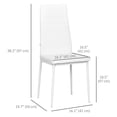 thumbnail image 3 of HOMCOM Dining Chairs, Set of 4, PU Leather Upholstered Accent Chairs, Back, 3 of 9