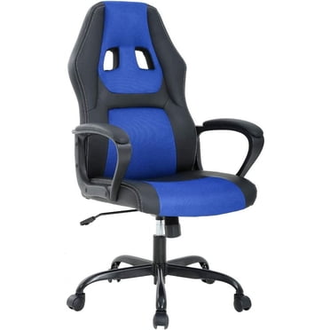 BestOffice Ergonomic Office Chair Cheap PC Rolling PU Leather Executive Lumbar Support for Women, Men, Blue