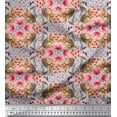 thumbnail image 1 of Soimoi Poly Georgette Fabric Floral,Hummingbird & Squirrel Animal Printed Craft Fabric by The Yard 42 Inch Wide, 1 of 3