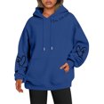 thumbnail image 1 of Chandail à Capuchon Imprimé Réversible pour Femmes avec Poches, Manches Longues, Chandail Décontracté, Chandail à Capuchon 100 pour Cent Polyester, Chandail à Capuchon pour Femmes, Vêtements d'Automne, Ados, Petit, Chandail pour Femmes, Chandails à Capuchon pour Femmes avec Fermeture Éclair, 1 of 3