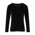 thumbnail image 4 of Jsaierl Haut en Velours Doré pour Femmes Chemise à Manches Longues Blouses Élégantes pour Soirée Décontractée Col Rond Tunique Blouse, 4 of 6