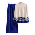 thumbnail image 1 of Yuyuzo Womens Ribble Knit 2 Piece Sets Long Sleeve Turtleneck Pullover Sweaters with Straight Leg Pants Suits, 1 of 4