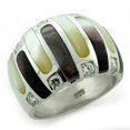 thumbnail image 1 of High-Polished 925 Sterling Silver Ring with Precious Stone Conch in Multi Color for Women Multi Color Stone Color Style LOAS1167 Size 10, 1 of 1
