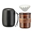 thumbnail image 2 of veasfak Pour over Coffee Maker 3 in 1 Paper Portable Tea Set for Cafe Outdoor Brown, 2 of 9