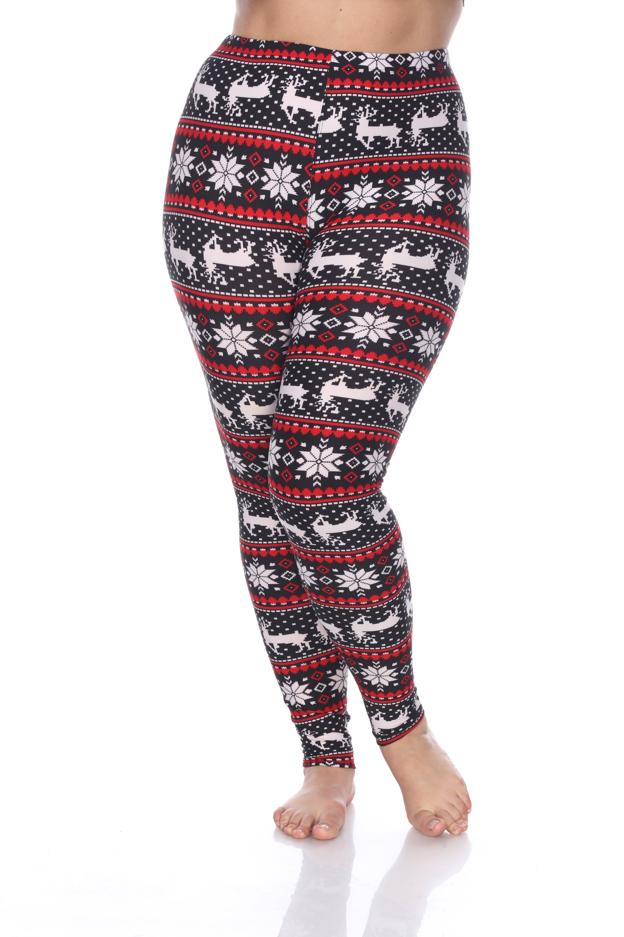 White Mark Women's Holiday Print Leggings