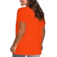 thumbnail image 2 of WTXUE T-Shirts à Manches Courtes, Chandails à Col Rond pour Femmes en Coton, Chandails Amples, T-Shirts Amples, Hauts Unis / Décontractés pour Femmes Orange XL, 2 of 8