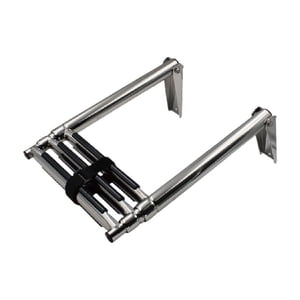 3-Step Bateau d'échelle en acier inoxydable Marine Deck pliant Natation Telescoping Upper Platform Ladder Hardware ,Facile à installer