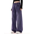 thumbnail image 4 of Bmisegm Jeans à Jambe Droite Ample Taille Haute pour Femmes, Violet, TG, 4 of 6