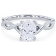 thumbnail image 1 of 0.50 T.C.W Oval Shape Natural Diamond Latest Design Solitaire Wedding Ring for Ladies Solid 14K White Gold Size 8, 1 of 1