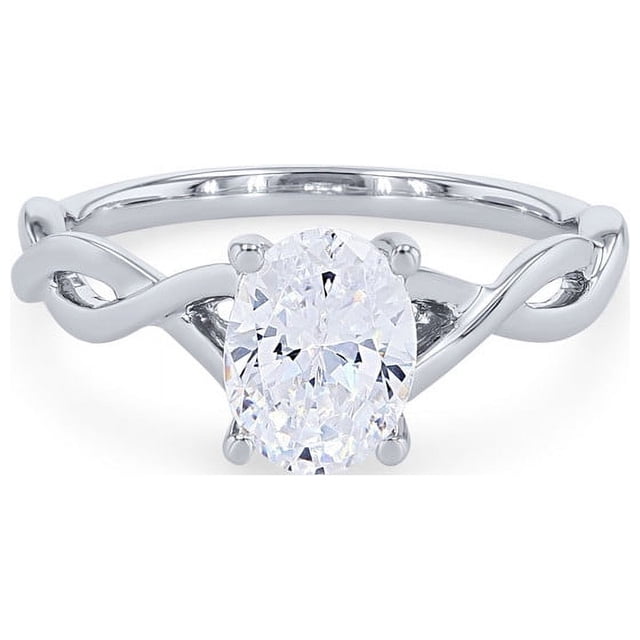 0.50 T.C.W Oval Shape Natural Diamond Latest Design Solitaire Wedding Ring for Ladies Solid 14K White Gold Size 8