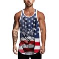 thumbnail image 1 of Innerwin Tank Tops American Flag Print Mens Muscle Shirts Gym Sleeveless Bodybuilding Summer Style F M, 1 of 3