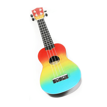 Soprano Ukulele 21" Wood Uklele Hawaiian Guitar Students Kids Guitar Rainbow