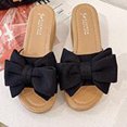 thumbnail image 4 of Leutsin Women Bowknot Beach Summer Slippers Platform Slope Heels Plus Size Shose, 4 of 6
