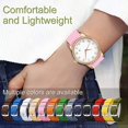 thumbnail image 4 of Bracelet en Nylon Perlon Unisexe avec Boucle Argentée en Acier Inoxydable, Rose, 22mm, 4 of 6