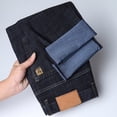 thumbnail image 4 of QHFBli Jeans Coupe Bottillon pour Hommes Jeans en Denim Extensible Coupe Ajustée pour Hommes Pantalons à Jambe Fuselée Confortables pour Style Moderne et Tenue Décontractée de Tous les Jours avec Noir 36, 4 of 5