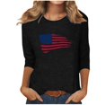 thumbnail image 2 of Xihbxyly Chemisiers pour Femmes Manches 3/4 Mode pour Femmes Manches 3/4 Col Rond Imprimé Hauts Amples Chemisier, 2 of 4