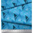 thumbnail image 3 of Soimoi Blue Heavy Canvas Fabric Facets Triangle Geometric Print Fabric by Yard 58 Inch Wide, 3 of 3