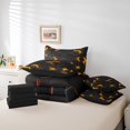 thumbnail image 5 of 7 Piece Golden Honeycomb Print Bed in a Bag Queen Beehive Geometrical Comforter Set with Sheets,Black Hexagonal Pattern Bed Set Geometry Cushion Covers Modern Abstract Plaid Fitted Sheet, 5 of 5