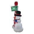 thumbnail image 2 of Northlight 6' Inflatable Lighted Snowman with Merry Christmas Sign Christmas Yard Art Decoration, 2 of 3