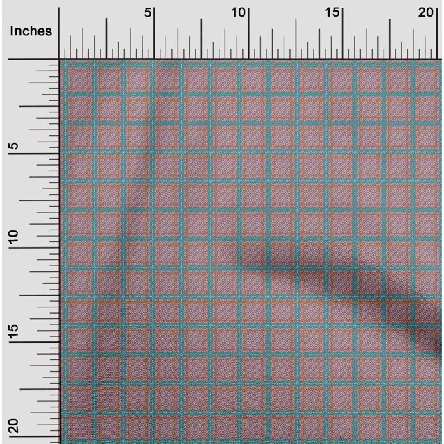 oneOone Cotton Poplin Fabric Tartan Check Decor Fabric Printed BTY 56 Inch Wide