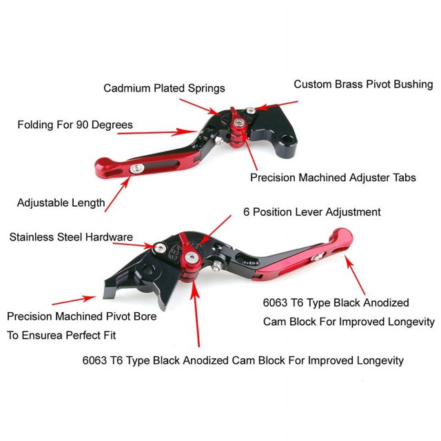 Adjustable Folding Extendable Brake Clutch Levers For Suzuki GSXR1300 08-14 Gold