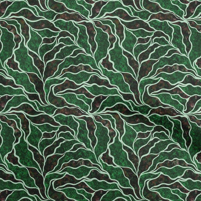 oneOone Cotton Flex Green Fabric Abstracts Dress Material Fabric Print Fabric By The Yard 40 Inch Wide