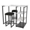 thumbnail image 4 of Novogratz Nora 3-Piece Pub Set with Faux Terrazzo Top, Black, 4 of 5
