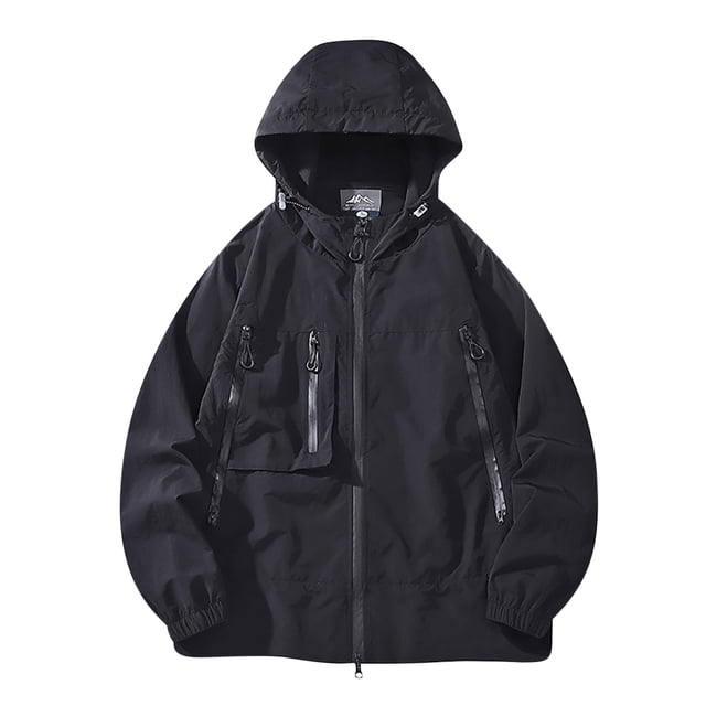 TIMIFIS Décontracté Sun Protection Veste à Capuche pour Hommes Manches Longues Fermeture Éclair Léger Confortable Couleur Unie Veste Athlétique pour Randonnée Course Golf Sports