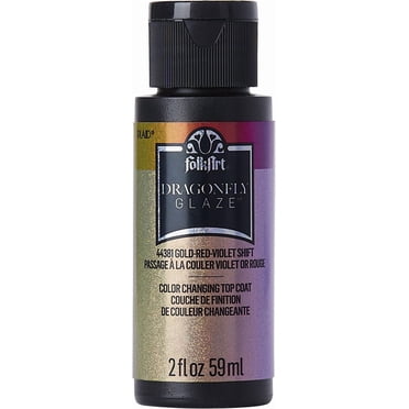 Glaçure fini brillant FolkArt Dragonfly, Or - Rouge - Violet, 59 ml