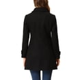 thumbnail image 3 of INSPIRE CHIC Manteaux pour Femmes Col Peter Pan Boutonnage Simple devant à Boutons Manteaux d'Hiver S Noir, 3 of 6