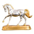 thumbnail image 2 of jifeng Statue de Cheval Européen Figurine Fait Main Simulation Animal Or Résine Chanceuse Argent, 2 of 9