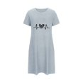 thumbnail image 4 of Rbaofujie Chemises de Nuit pour Filles Chemise de Nuit Courte Surdimensionnée pour Femmes Imprimée à Col Rond et Manches Courtes Robe Pantalon de Pyjama pour Femmes, 4 of 6