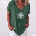 thumbnail image 2 of Pompotops Femmes Mode Décontractée Chemises Imprimées Manches Courtes T-Shirt Ample Hauts Blouse, 2 of 4