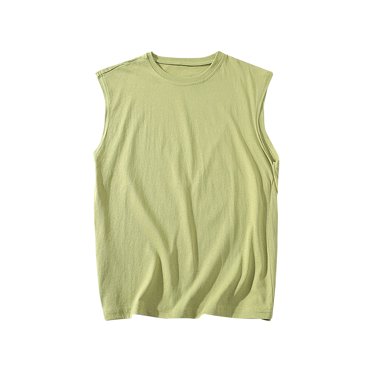 Chbgutlmr Tank Tops Men Plus Size Crewneck Sleeveless Loose Basic Tees Comfy Solid Color Casual Summer Tops