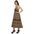 thumbnail image 2 of Moomaya Robe Longue Maxi Imprimée pour Femmes Sans Manches à Col en V Décontractée Évasée Kurta, 2 of 6