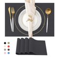 thumbnail image 1 of SUTENGDA Sets de Table Tissés Croisés pour Table à Manger en Vinyle PVC Ensemble de 4 12x18 Pouces Jaune, 1 of 6