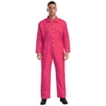 thumbnail image 1 of Runhomal Men's Long Sleeve Coveralls Dustproof Durable Button Up Work Overalls Jumpsuits Workwear Hot Pink XL, 1 of 5