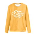 thumbnail image 4 of Pisexur Hauts pour Femmes Mode d'Automne T-Shirt à Imprimé Graphique Cœur Col Rond Manches Longues Chemises pour Femmes Chic Décontracté Hauts de Sortie Confort Polyvalent Blouses Légères, 4 of 5